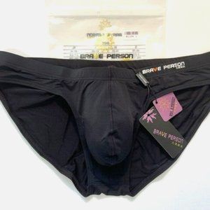 Brave Person Men's Swim Bikini Brief - Black (BP9791-BK) Contoured Pouch